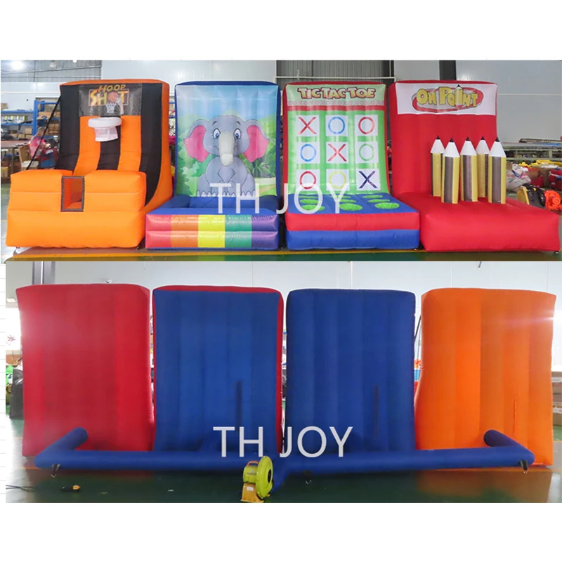 free air ship to door,4 in 1 inflatable carnival game,basketball hoop toss game for kids party rent inflatable sport game