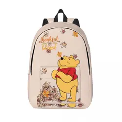 Zaini personalizzati Winnie Pooh Bear Manga Canvas per uomo donna borsa da scuola universitaria resistente all'acqua stampa Bookbags