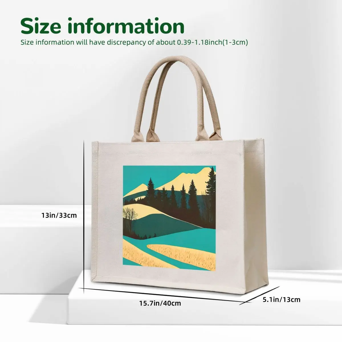Serene Slopes: Abstract Mountain Landscape Tote Bag Portable shopping bag bags woman 2025 Customizable tote bag large tote