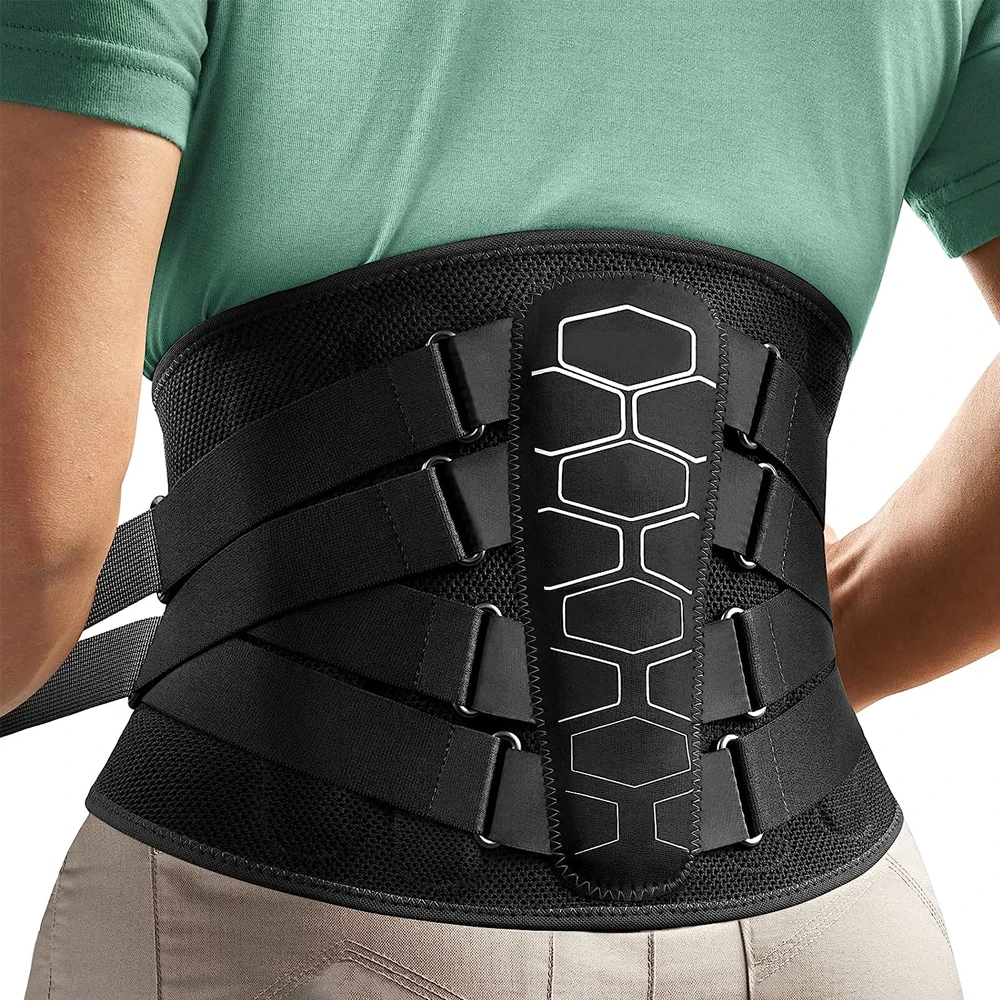 Sports Back Brace Support Lumbar Belts with Lumbar Pad, Ergonomic Design, Suitable for Herniated Discs, Sciatica for Men Women