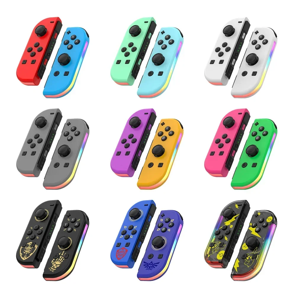 

Joy02 RGB светодиодный 5,2 BTSwitch L/R джойстик для Nintendo Switch/Lite/Oled джойстик с двойной вибрацией для ПК Yuzu 6-осевой геймпад