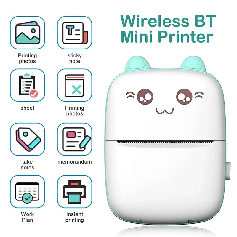 Portable Mini Bluetooth Wrong Printer Mobile Phone Photo Title Note Print Pocket Student Error Label Printer for Children\'s Gift