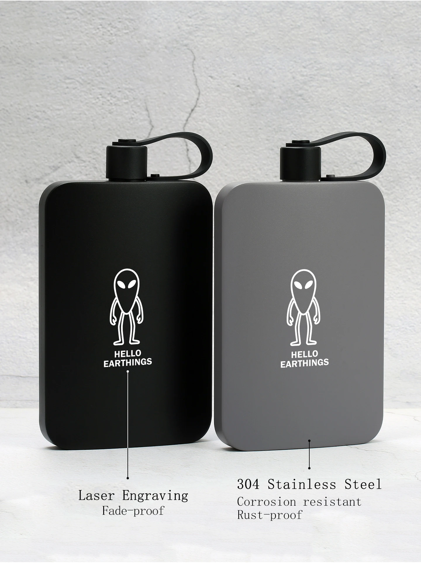 500ml 304 Edelstahl-Hüftflasche mit Foto-Logo, DIY Laser-Gravur, tragbare Outdoor-Wasserflasche mit Trichter, Geschenk für Männer – Detail 8