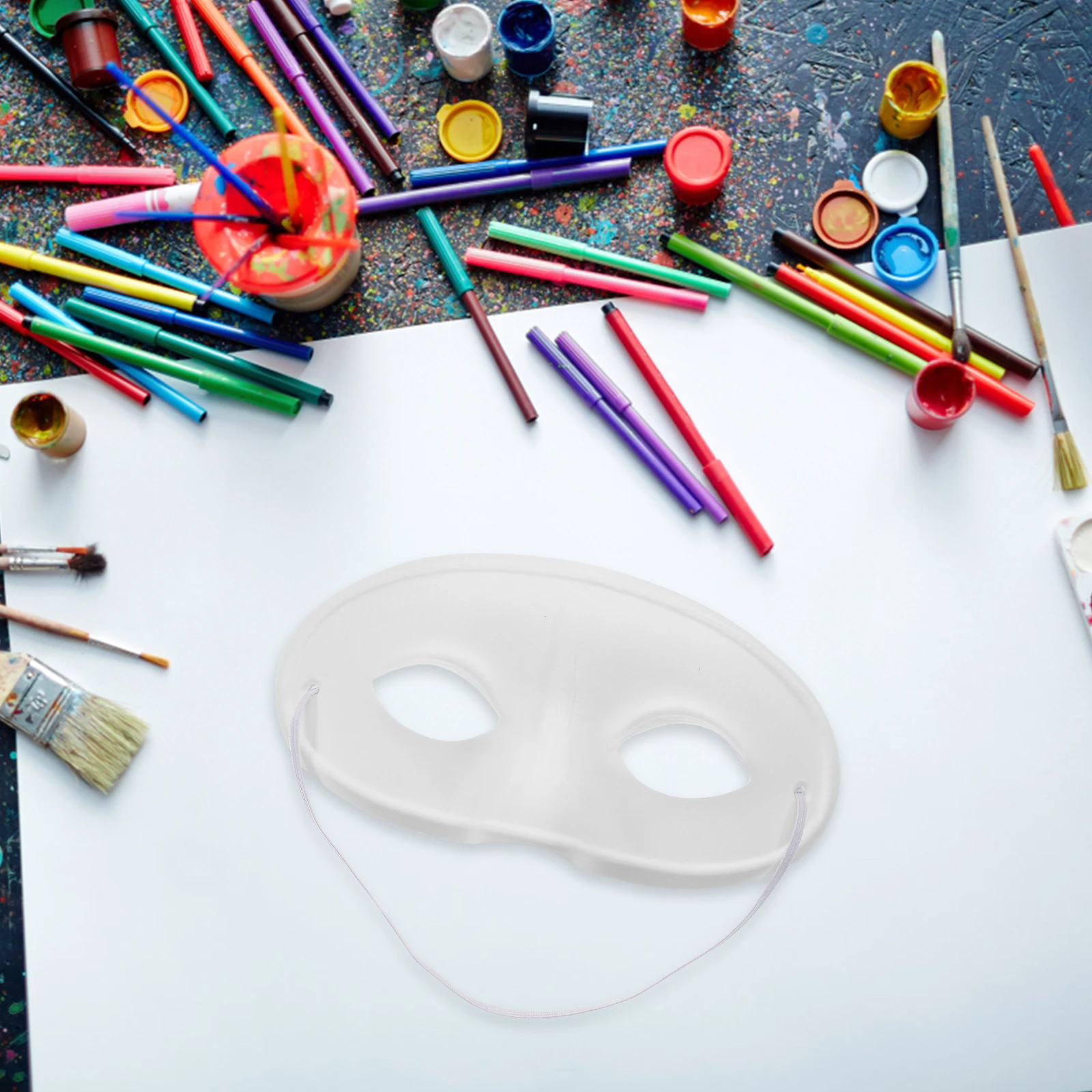 

10pcs Blank Masks Paintable Paper DIY White Masquerade Unfinished Decoratable Party Accessories Kids Adults Bulk