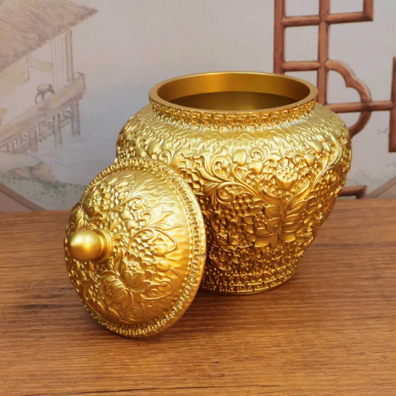 

Латунная канистра для хранения обычного чая. Высококачественная медная канистра премиум-класса с крышкой. Влагостойкая герметичная канистра. Дракон и.