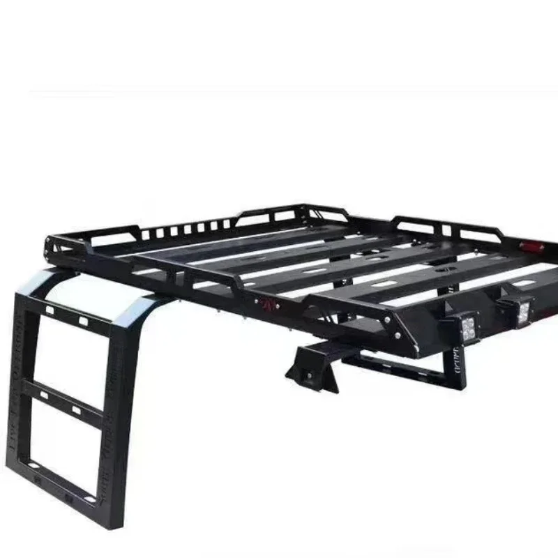 for Jeep Wrangler JK JL 2/4 Door Roof Rack w/ LED Light Ladder Luggage Rack Mount Kit Cargo Basket