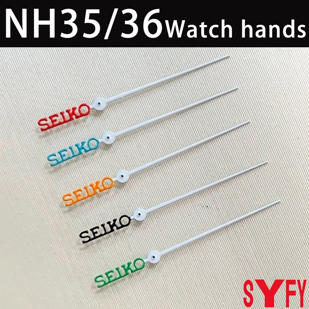 

12.5mm Needle Watch Second Hands Golden Silvery Black Red Green Blue Fit SEIKO NH35 NH36 Movement Watch Modification Accessories