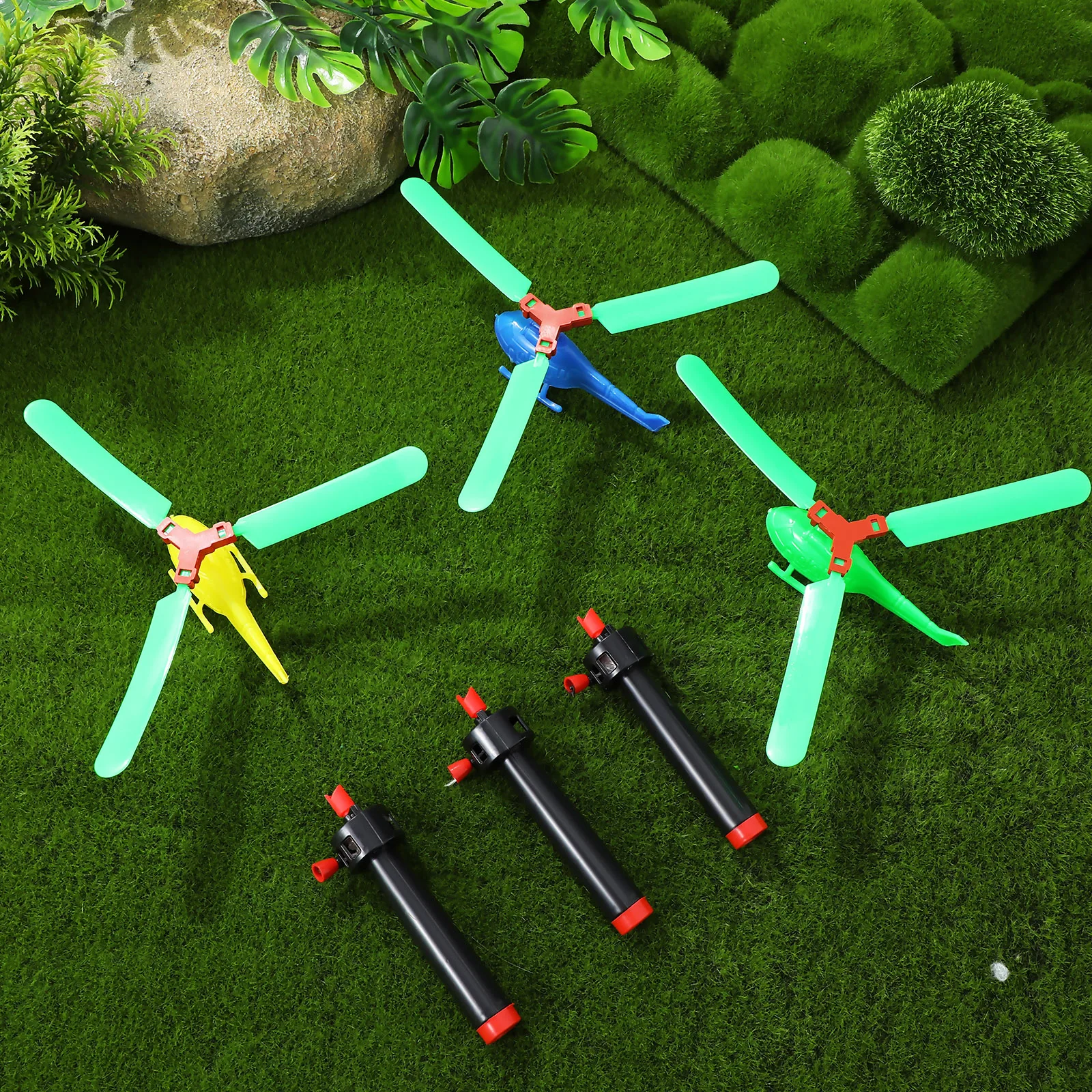 

9 Pcs Outdoor Powered Helicopter Flying Toy for Kids Airplane Kids' Play Helicopters