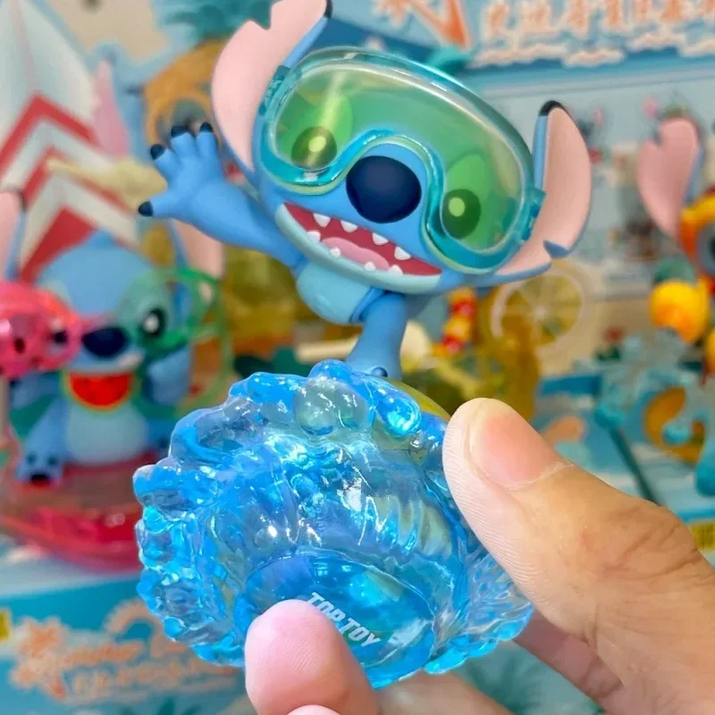 Disney-Figurines d'action de dessin animé Stitch, série originale de carnaval d'été, modèle d'anime Kawaii, jouet de beurre, cadeau de collection de bureau