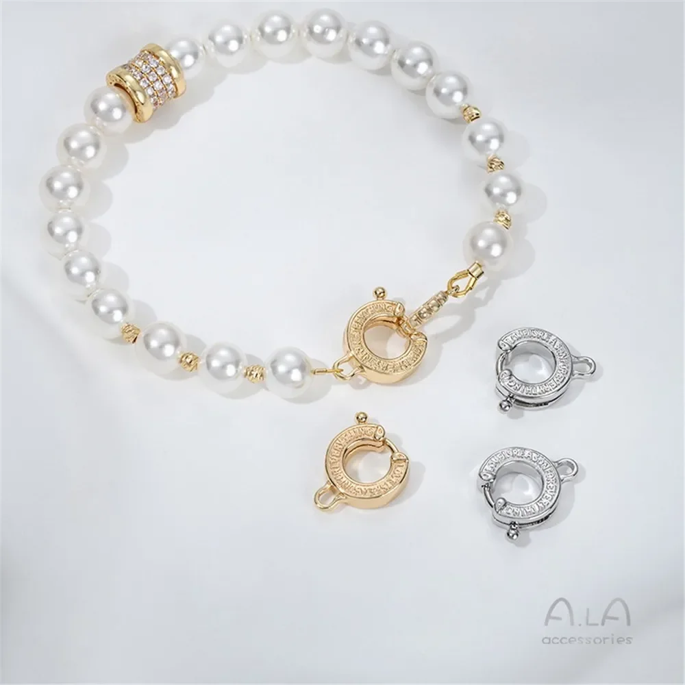 

14K Copper Bag Real Gold Retro English Ring Spring Buckle DIY Jewelry End Buckle Accessories