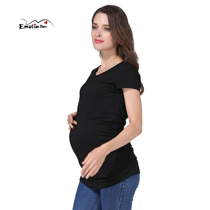 

Emotion Moms Summer Maternity Clothing Maternity Tops Pregnant T-shirt Pregnancy Clothes for Pregnant Women European Big Size