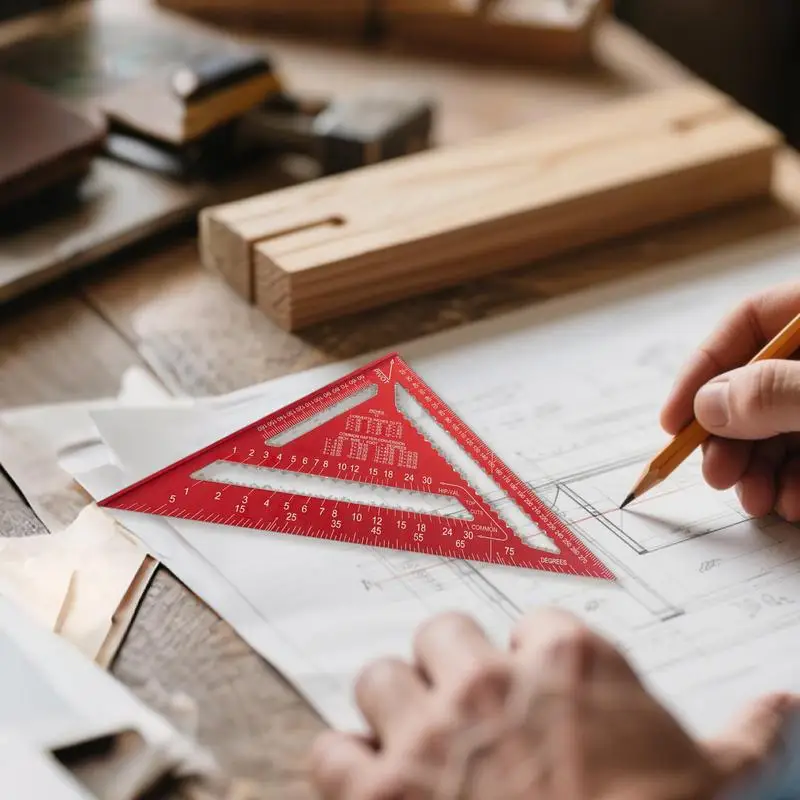 Triangular Ruler Metric Scale Ruler Aluminum Alloy Precision Tool For Carpentry Construction Drafting Architectural Engineering