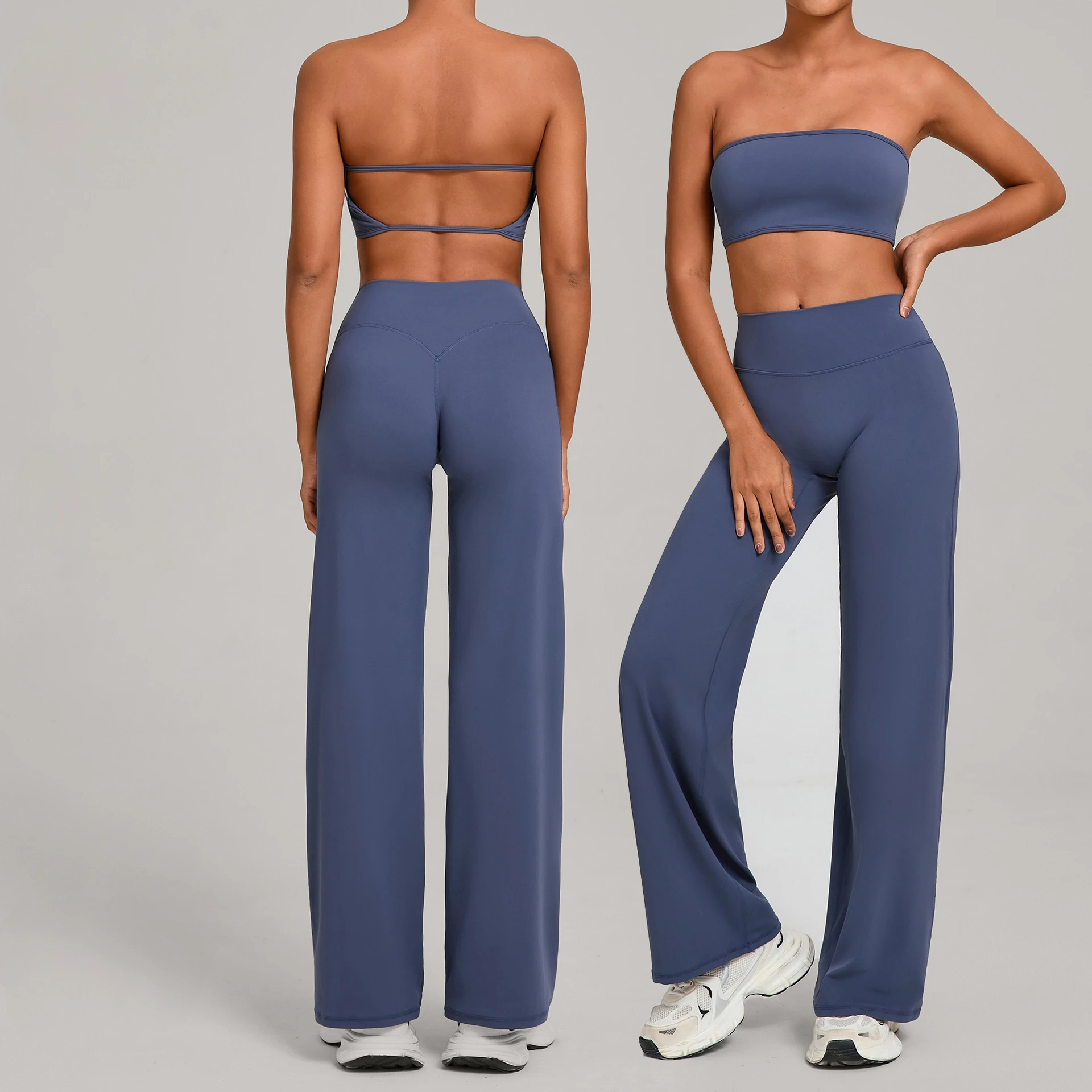 

JUREN Gym Outfits 2PCS Yoga Clothes Women's Tracksuit Athletic Wear Fitness Suit Workout Sets Push Up Sports Bra Leggings Suit