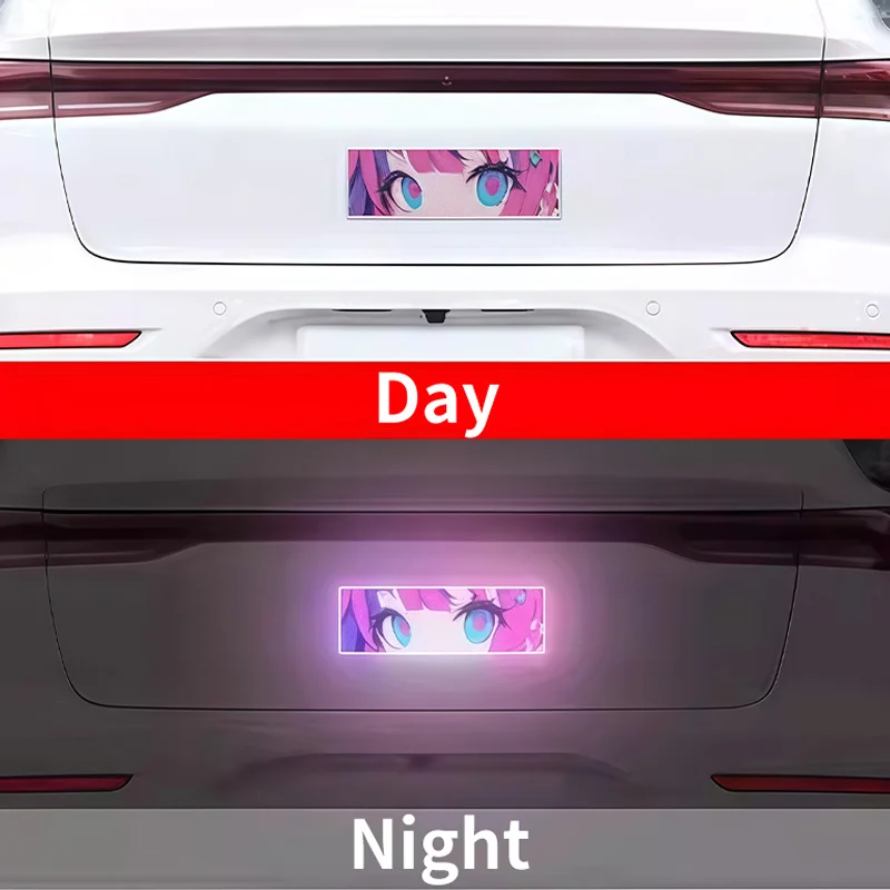 Reflective Anime Peeking Eyes Sticker Waterproof Vinyl Decal for Car Window Helmet Fuel Tank Motorcycle Safety Driving Decor