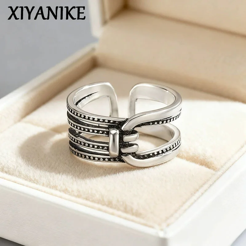 

XIYANIKE Vintage Line Knotting Adjustable Finger Rings For Women Fashion New Jewelry Accessories Gift Party кольца