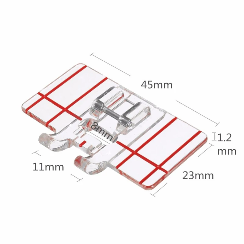 Plastikowe przezroczyste narzędzie do ściegów równoległych Stopka dociskowa Stopka prowadząca Obramowanie Akcesoria do domowych maszyn do szycia