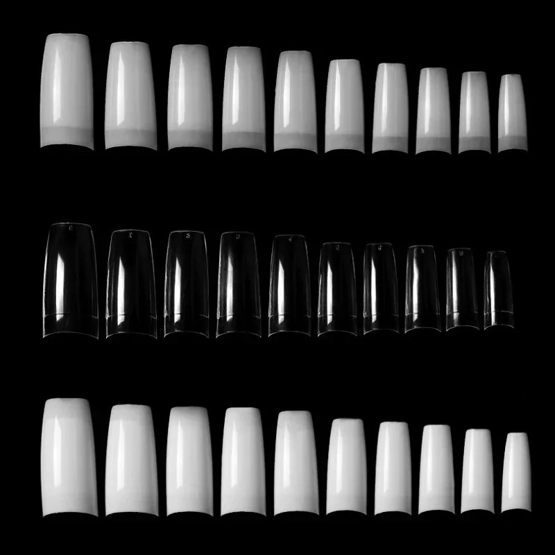 100Pcs Acrylic Transparent White Artificial Nail Tips French Design Nature Capsules for Manicure DIY False Nails Decoration