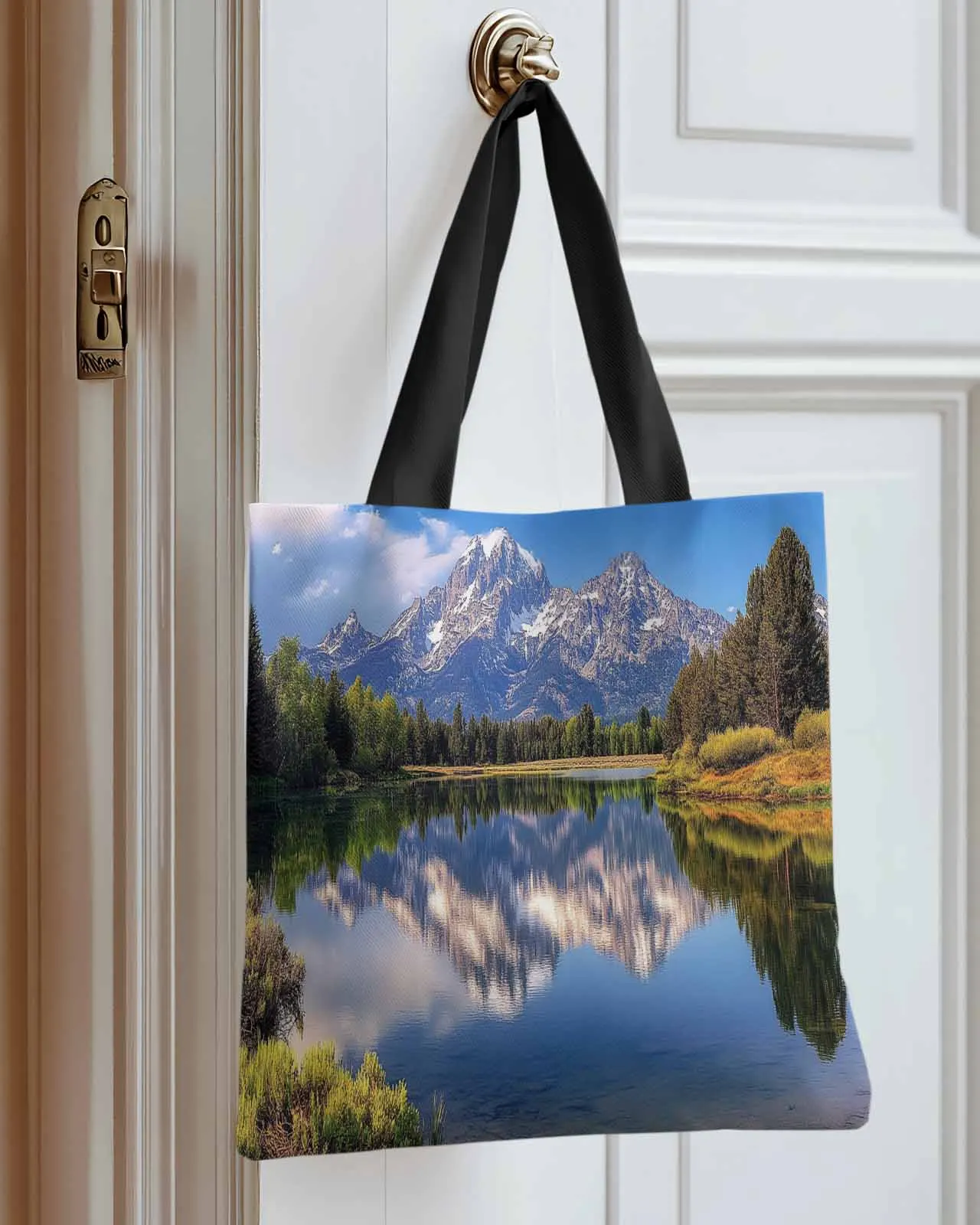 

Snow Mountain Photography Canvas Bag Handbag Oxford Cloth Eco Shopping Storage Bag for Home Use