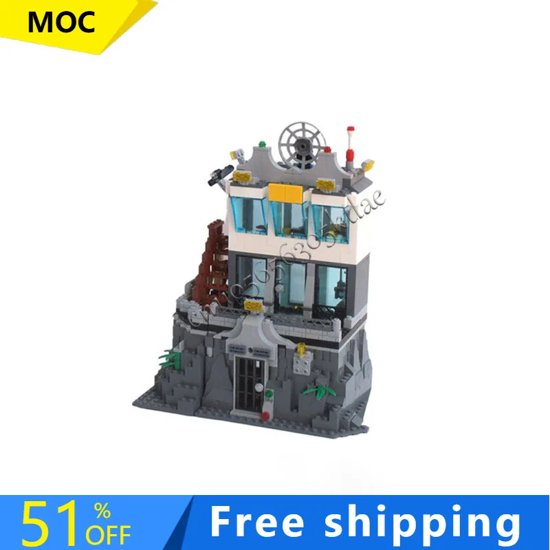 528 PCS MOC Prison Island Modular Model Architecture Building Block Educational Assembly For Children Toy Popular Festival Gifts