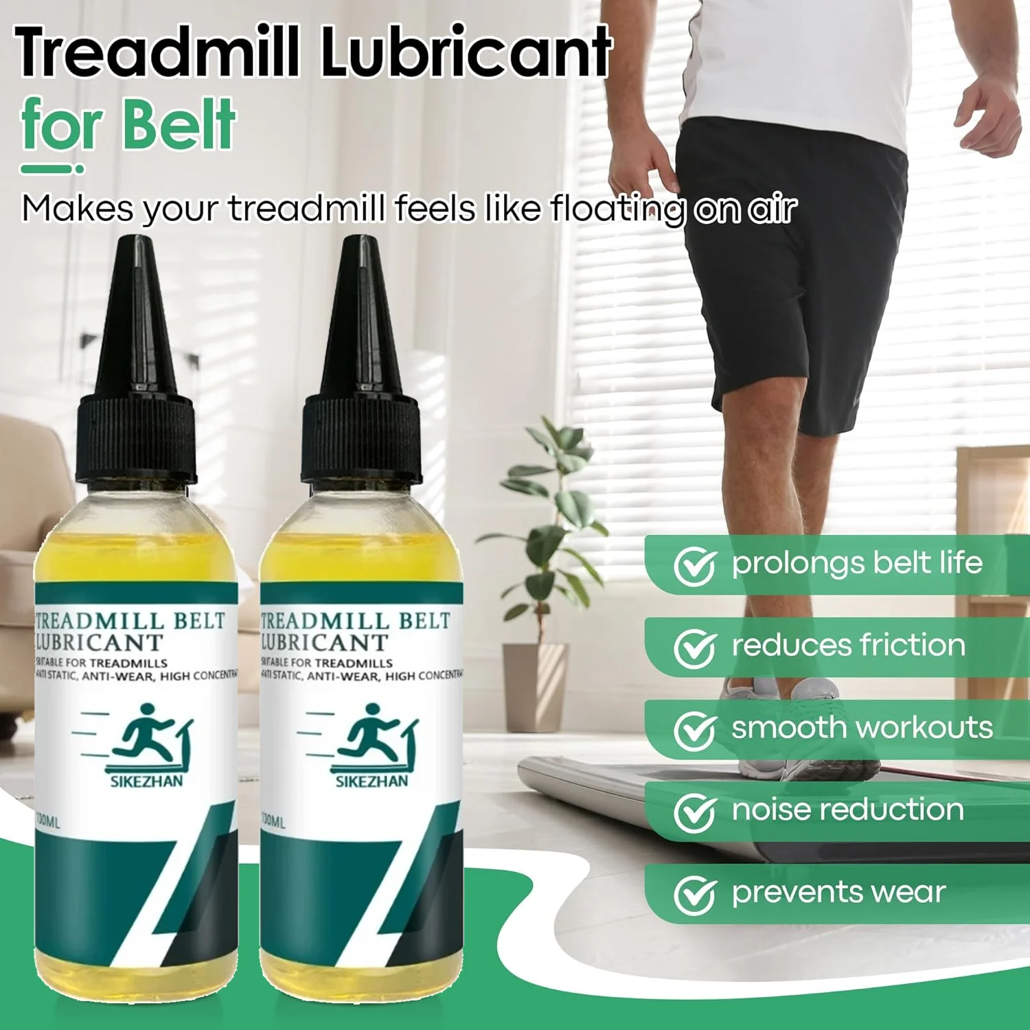 Kit de mantenimiento de cinta de correr profesional: lubricante de silicona de alta viscosidad para cinturones, reduce la fricción y el ruido, prolonga la vida útil de la máquina