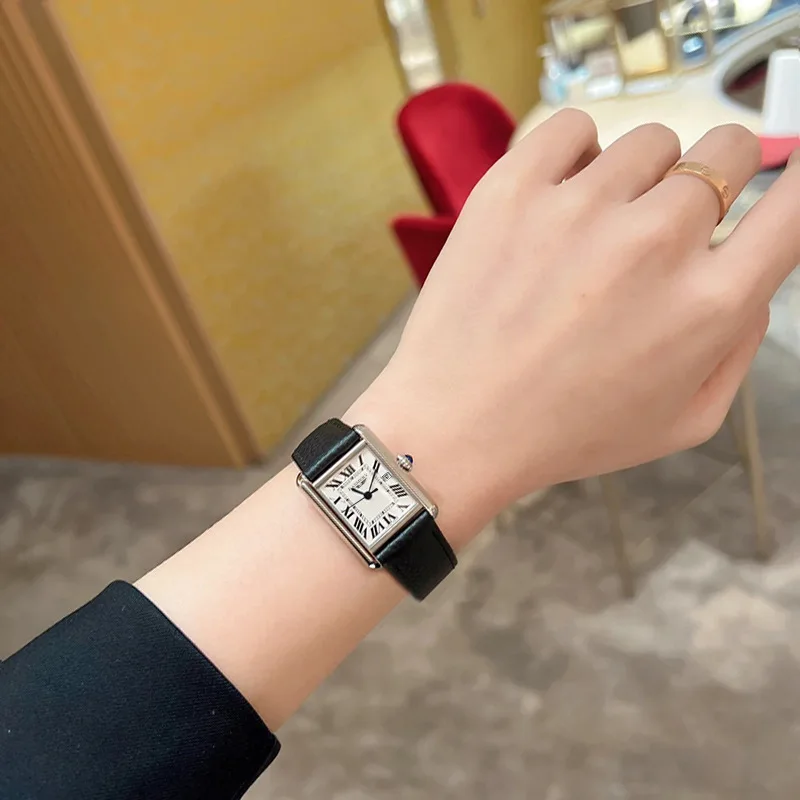 -Border Live Hot Official Authentic Products Card Home Watch Ladies New Light Luxury Minority Square Wat