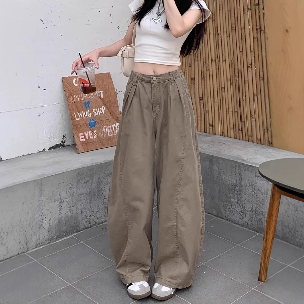 2025 New Design Sense Retro and Old Jeans Women's Summer Thin and Versatile Loose Wide-leg Pants Trousers