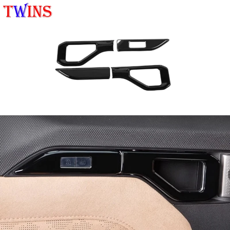 Car Door Handle Modification ABS Black Warrior Door Armrest Car Interior Decoration Parts Fit for JETOUR Traveler T2 2023-2024