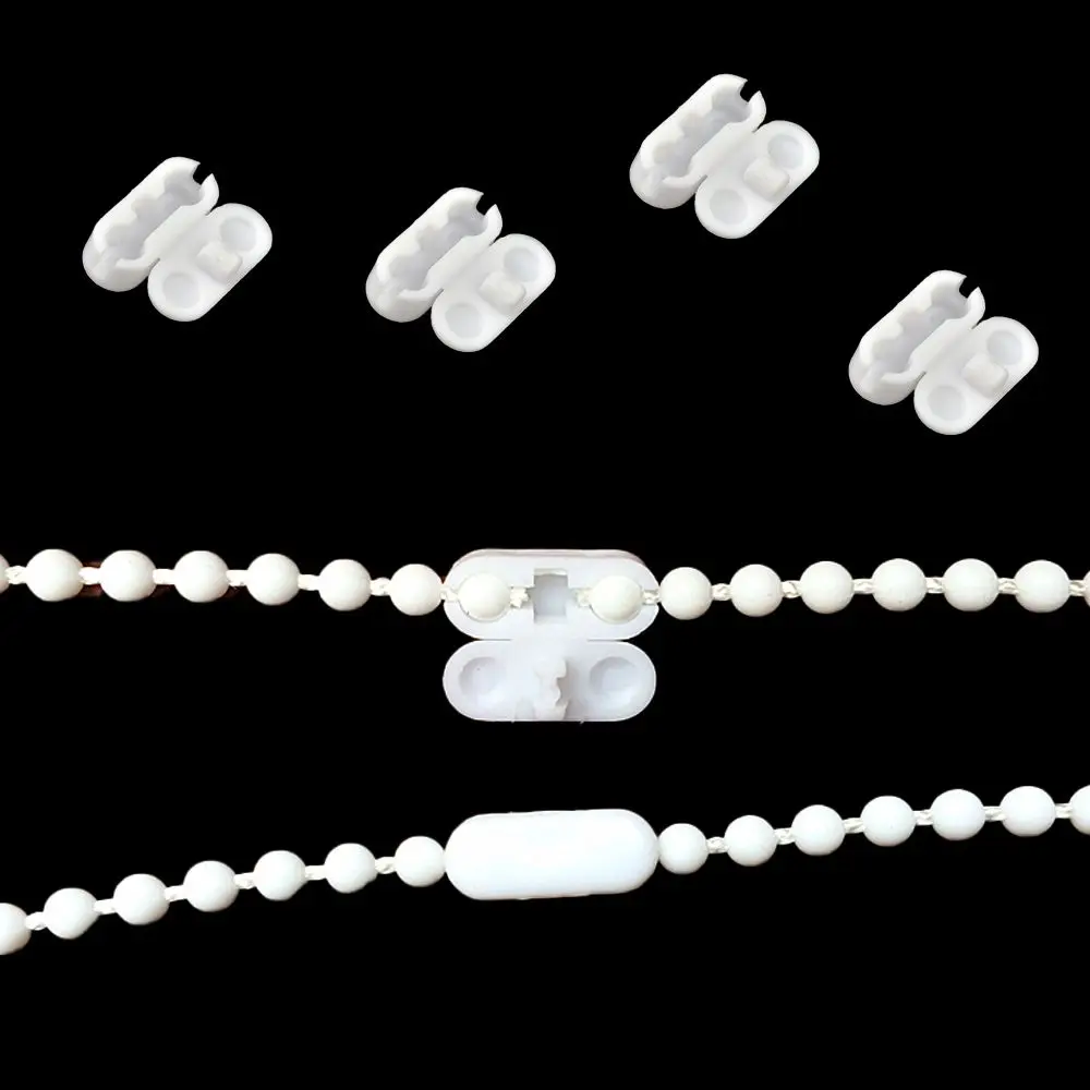 20 pcs/lot White Spare Tool Plastic Curtain Chain Connector Blinds Pull Bead Connector Curtain Accessories Curtain Repair Parts