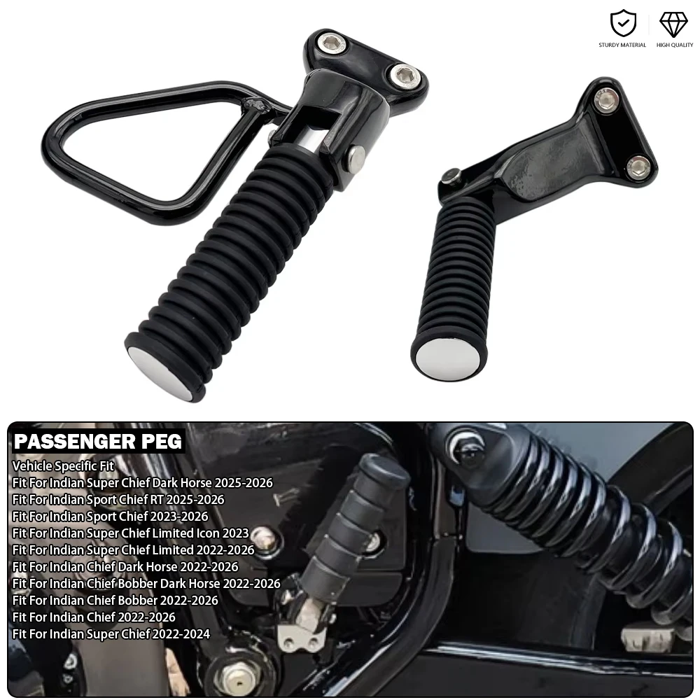 

Motorcycle Passenger Peg With Foot Guard Protects Kit For Indian Super Sport Chief RT Bobber Dark Horse Limited Icon 2022-2026
