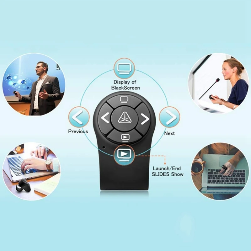 Presentation Remote Clicker 2.4GHz RF Wireless Presenter PPT Clicker Finger Ring Remote Control for Powerpoint PPT Slide