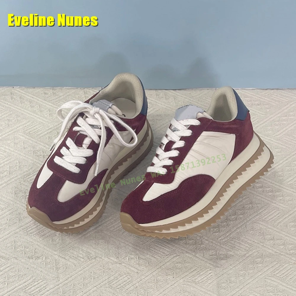Baskets à plateforme de couleurs mélangées pour femmes, semelle optique ronde Parker, recommande d'augmenter les escarpins à lacets décontractés, tendance printemps, nouveautés, 2025