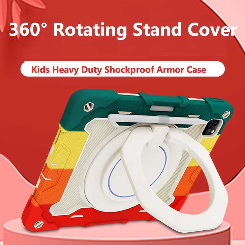 

Silicone Tablet Case for For Pro 11 2024 5th Air 4 5 2 1 10.9 Air 3 Air 5th 6th 7th 8th 9th 10th Gen 9.7 2018 Min6 Tough Armor