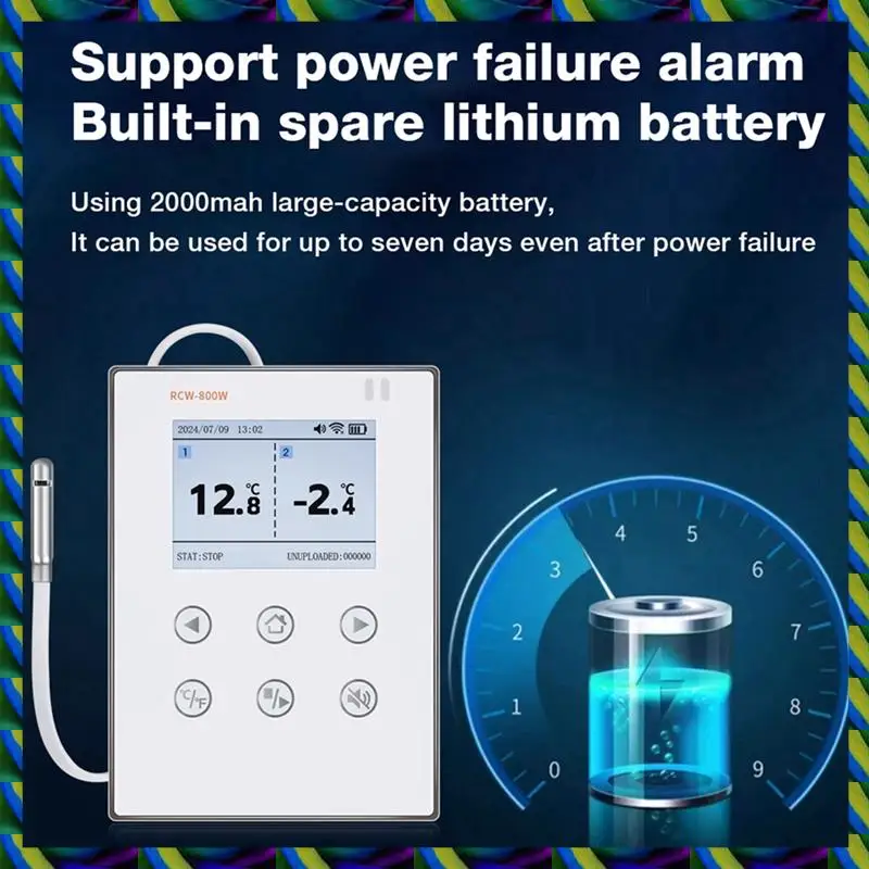 Ежедневный регистратор данных температуры и влажности в реальном времени с внешним зондом, беспроводной мониторинг для управления холодной цепочкой