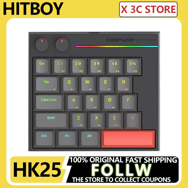 

HITBOY HK25 Механическая клавиатура с магнитным переключателем 25 клавиш 8K Smart Speed X Quick Trigger Игровая клавиатура для киберспорта и геймера с эффектом RBG