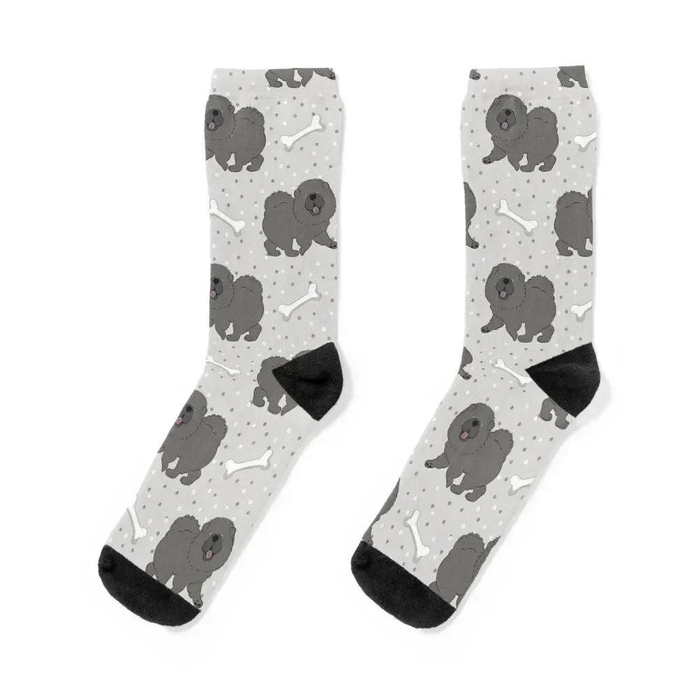 

Happy Black Cream Chow Chow Socks new year funny gifts bright garter heated Male Socks Women's