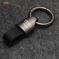 Luxury Men Women Leather/Metal Key Chain Fashion Keychain Key Ring Holder For Audi RS A4 B8 B6 B7 B9 A3 8P 8V 8L A6 C7 C6 C5 A5