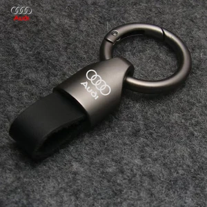 Leather and Keychain Metal for Men and Women, Key Ring Support, Luxurious Form, Audi RS, A4, B8, B6, B7, B9, A3, 8P, 8V, 8L, A6, C7, C6, C5, A5 10 Main Sales Audi Keychain - №2