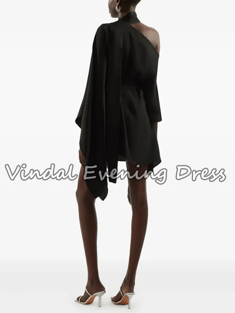 Robe mi-longue asymétrique noire de dubaï, ample, ligne a, robe de soirée élégante pour femmes, avec ceintures, tenue de cérémonie, personnalisée, été