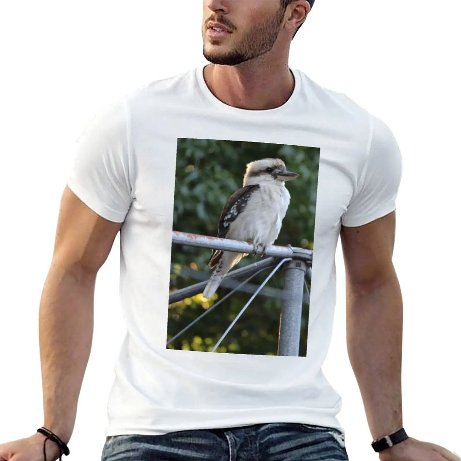 Kookaburra Sits on the Clothesline! T-Shirt Mechanic Work Tee Shirt