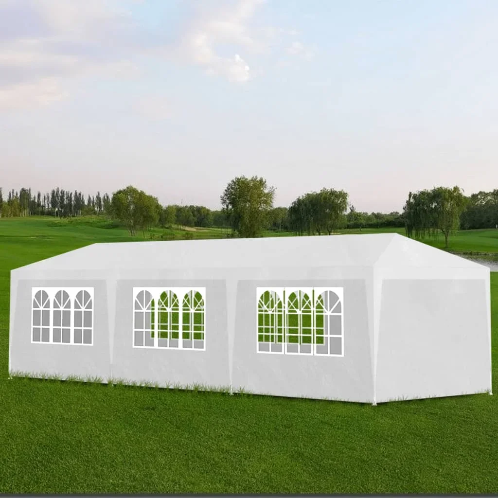 3x9 m Weißes Empfangszelt für Gartenbedarf, Markise, Outdoorbedarf, Markise, Sonnenschirm,
