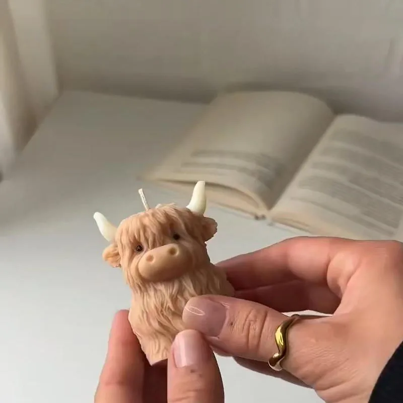 

Силиконовая форма для свечей с Хайлендской коровой, многоразовая форма в форме альпийской коровы для свечей ручной работы «сделай сам», форма для рукоделия из гипсовой смолы