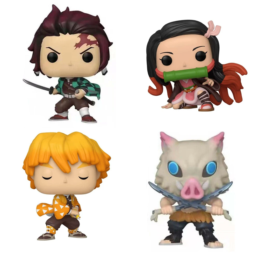 Cute Demon Slayer Kamado Tanjirou Hashibira Inosuke Kamado Nezuko Agatsuma Zenitsu Vinyl  Figure Toys