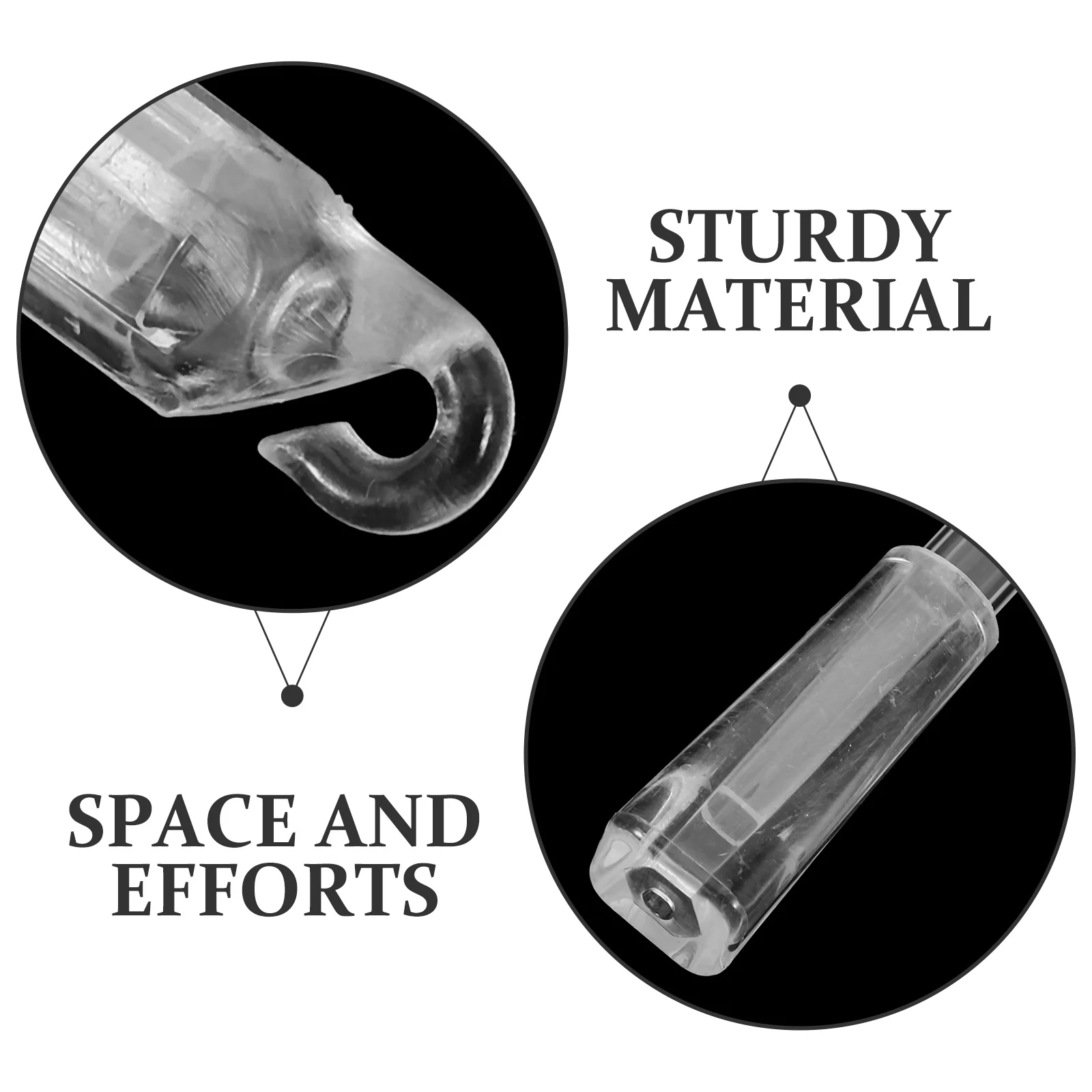Replacement Vertical Blind Wand with Hook Transparent Tilt Rod for Window Blinds Smooth Pull Drapery Control Stick Sturdy Blind