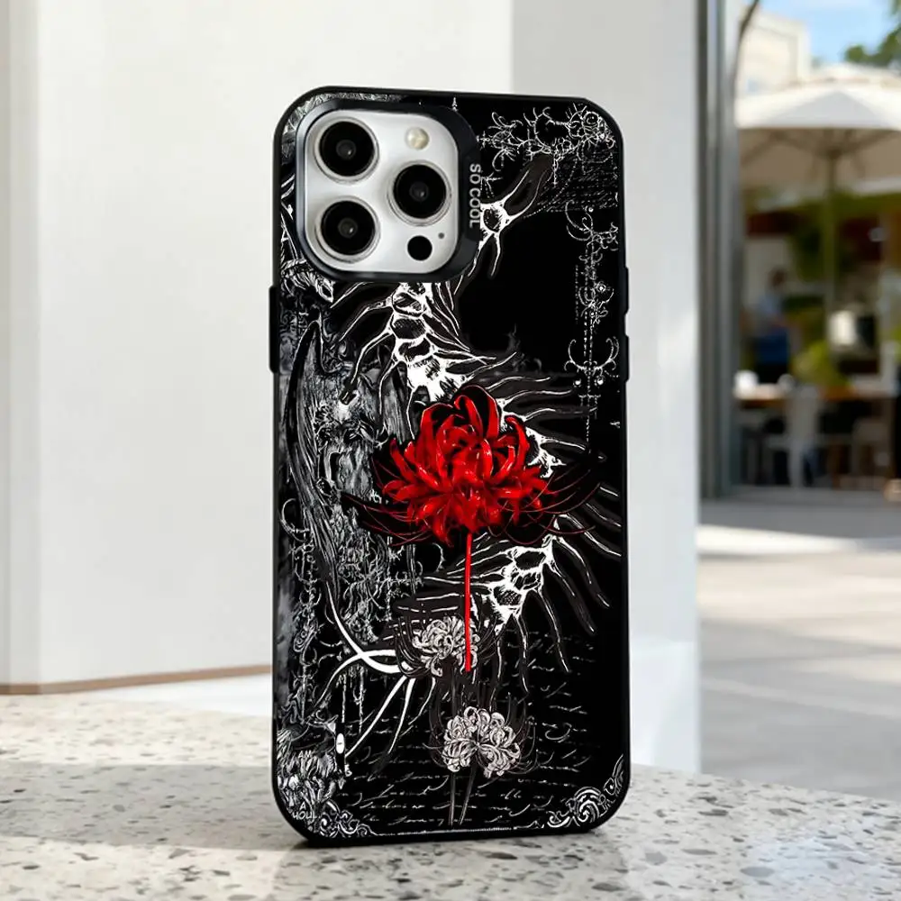 Gothic Coquette Cyber Sigilism Cross Black Phone Case Compatible with iPhone 17 16 15 14 13 12 11, Pro, Max, Plus, E, Air, Mini