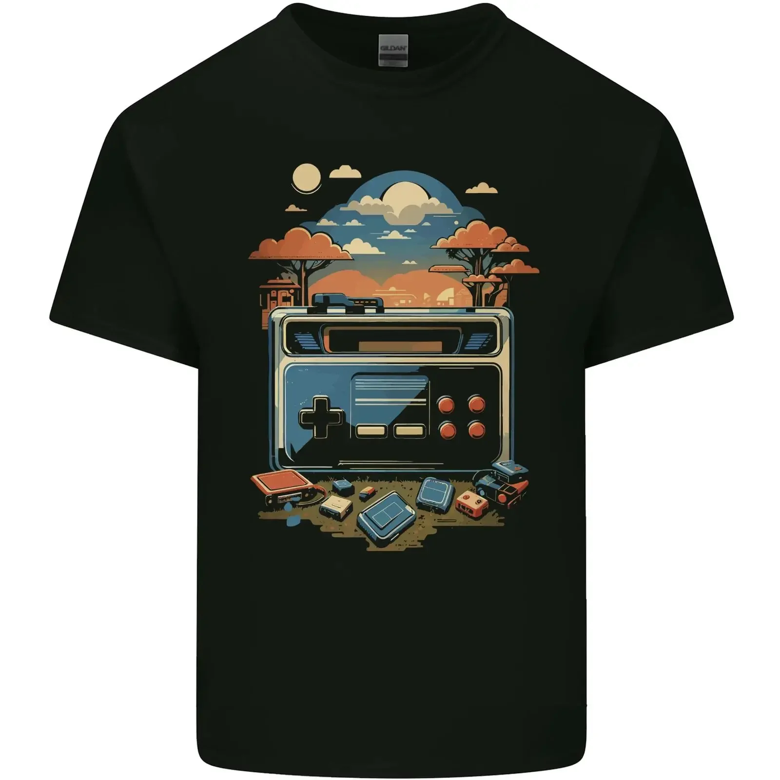Retro Gaming s Video Games Gamer Mens Cotton T Shirt Top vintage Washed Casual Top For Everyday Wear Slightly Breathable