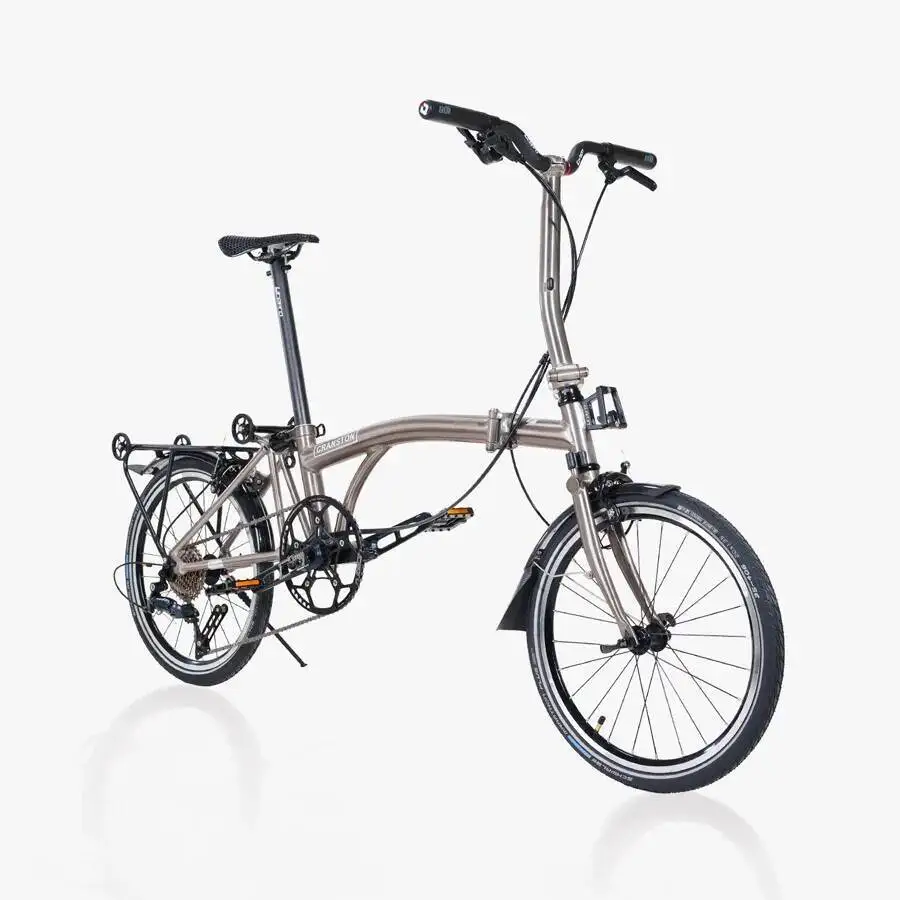 كرانستون S20 إطار من سبائك الألومنيوم بندقية رمادي Y/S المقود 9 سرعة 20 بوصة ركاب الرجعية خفيفة الوزن الثلاثي دراجة قابلة للطي