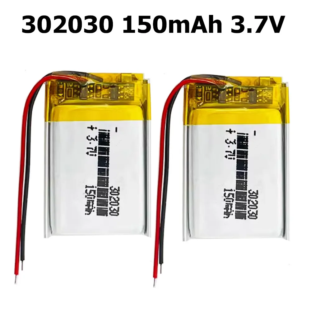 302030 3.7V 150mAh Lithium Polymer Rechargeable Battery for MP3 Bluetooth Speaker Headset LED Lights Smart Home Appliances Cell