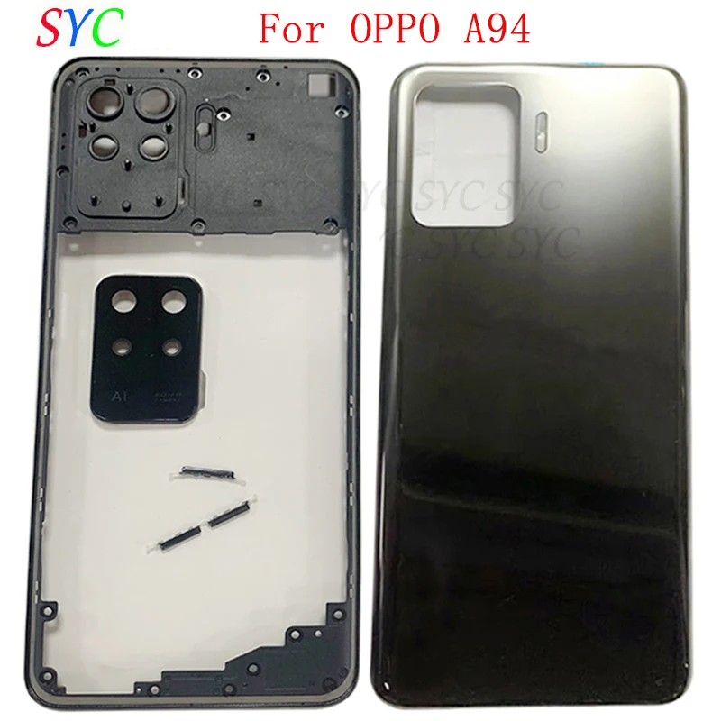 

Rear Door Battery Cover Housing Case For OPPO A94 Back Cover with Middle Frame Camera Frame Logo Repair Parts