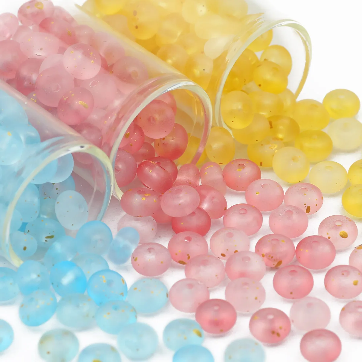 

100Pcs 5X8MM Mixed Color Grinding Abacus Beads Spacer Loose Beads for Jewelry Bracelets Necklace Making DIY Accessory Wholesale
