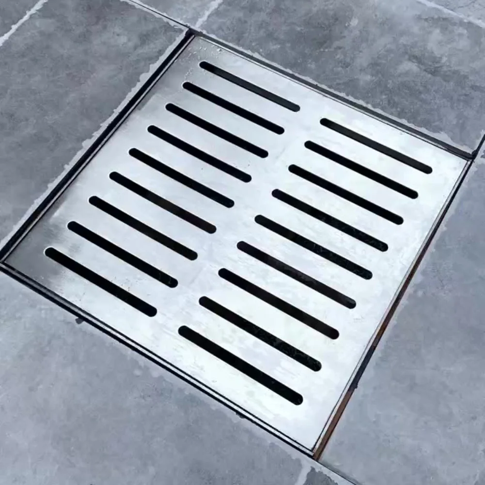 غطاء صرف من الفولاذ المقاوم للصدأ، مصفاة أرضية، غطاء فتحة خارجية، لوحة غطاء خندق الصرف